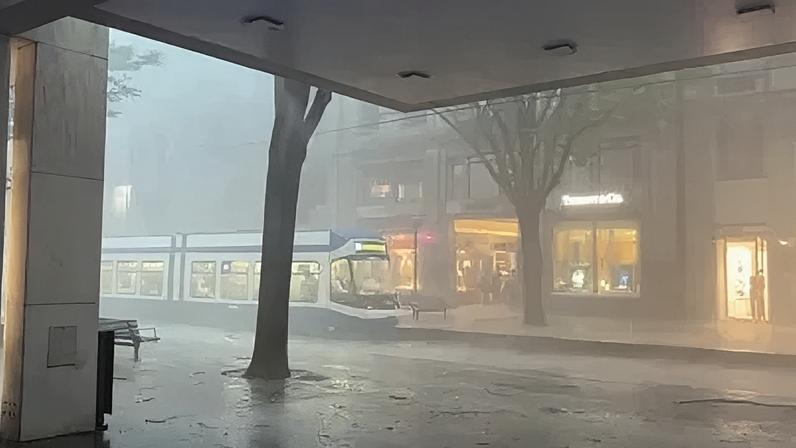 Ventos fortes e chuva intensa atingem Zurique durante forte tempestade