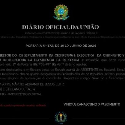 GSI republica portaria e corrige nomeações de Fulano e Cicrano