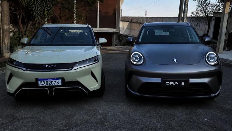 BYD Yuan Pro e GWM Ora 5 estacionados lado a lado