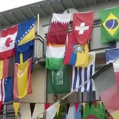 Casa na Alemanha com 48 bandeiras vira atração durante a Copa do Mundo