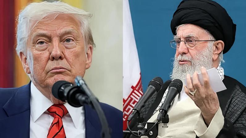 Presidente dos Estados Unidos, Donald Trump e líder supremo do Irã, Ali Khamenei