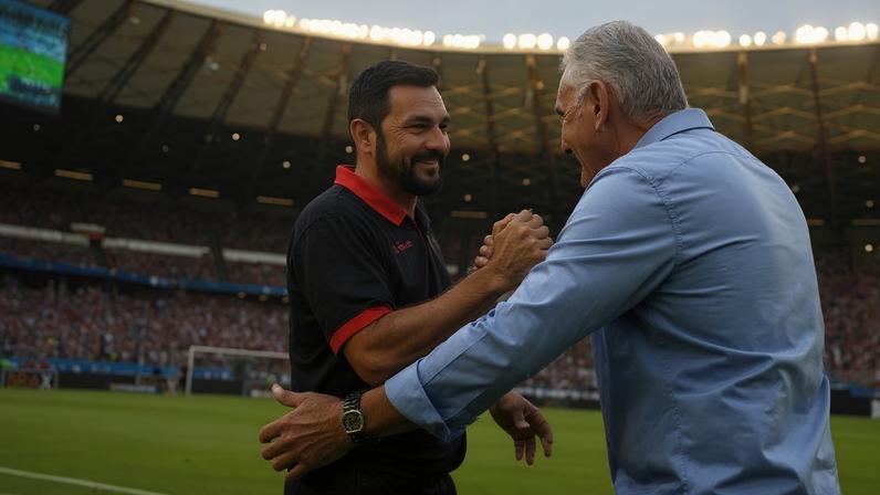 Danilo e Tite durante o estadual de 2026 (Foto: Reprodução / Instagram @pousoalegreoficial)