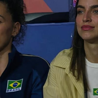 Gabi assiste à estreia do Brasil na VNL