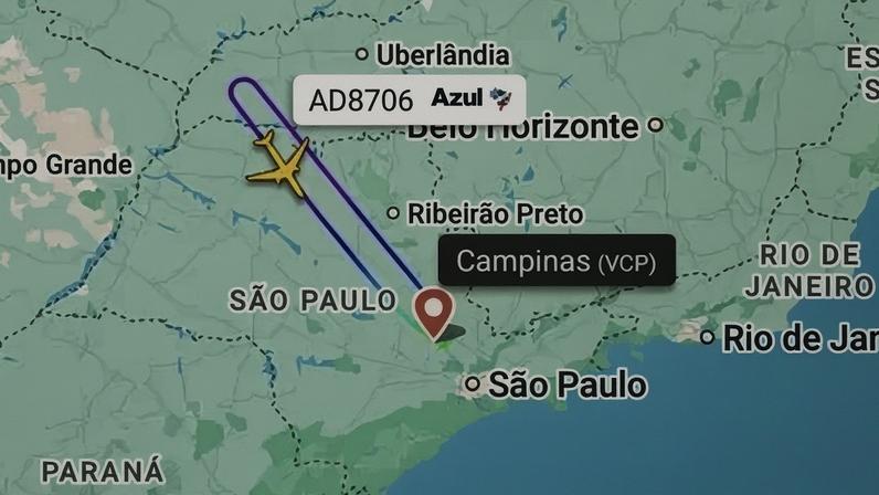 Um avião da Azul Linhas Aéreas que seguia de Campinas para Orlando precisou retornar ao Aeroporto Internacional de Viracopos