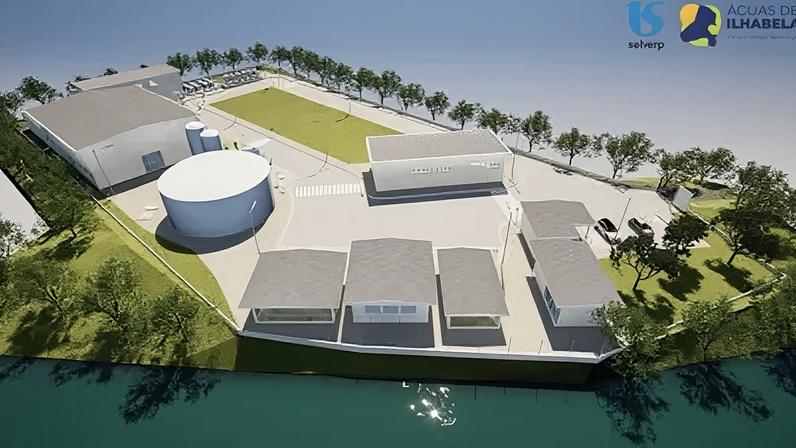 Imagem da projeção da estrutura da usina