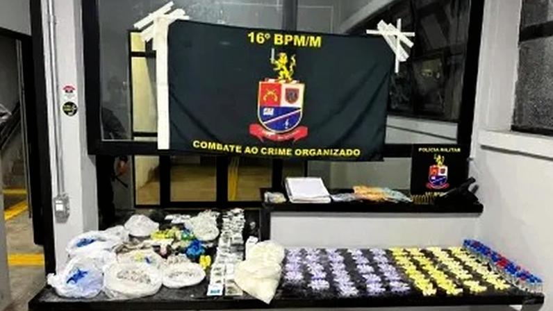 Durante confronto, policiais apreenderam uma quantidade grande de entopercentes.