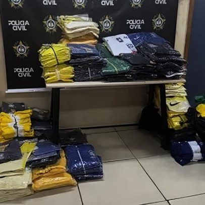 Caminhão com camisas falsas de times cariocas e da seleção é interceptado