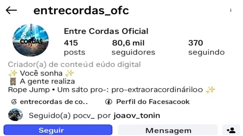 Página da companhia antes de ser deletada • Reprodução/Instagram