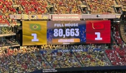 Brasil x Marrocos registra 80.663 mil torcedores presentes