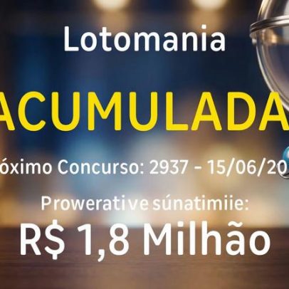 Lotomania sorteia prêmio acumulado de R$ 1,8 milhão nesta segunda-feira
