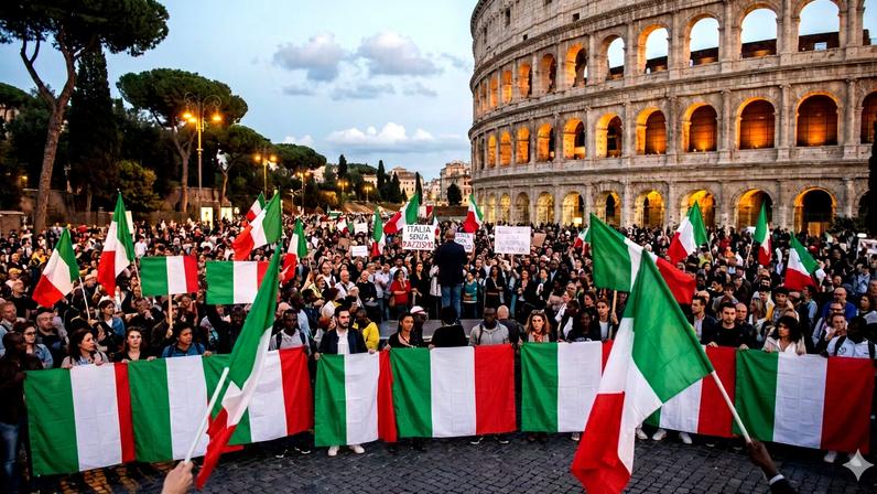 Grande manifestação realizada em Roma coloca imigração no centro do debate político italiano.