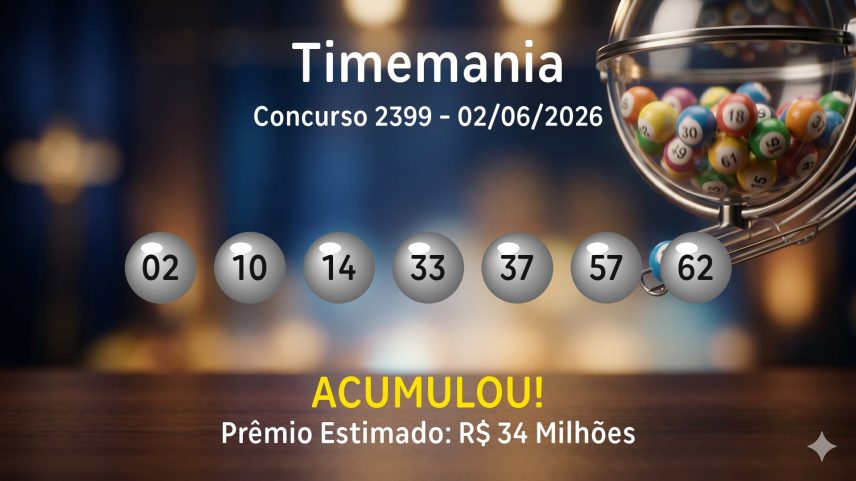 Timemania: veja os números sorteados no concurso 2399