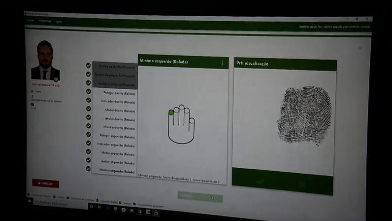 Tela do aplicativo de biometria do INSS