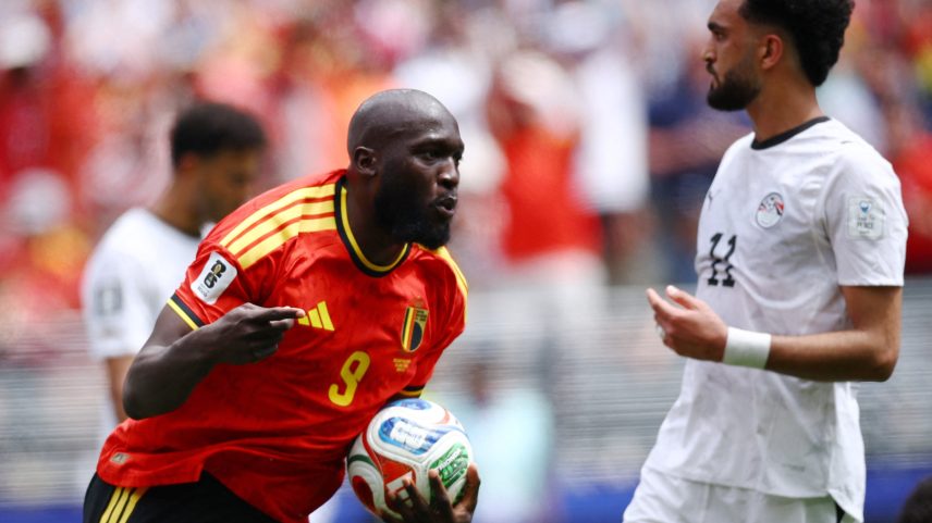 Lukaku celebra o gol marcado pela Bélgica