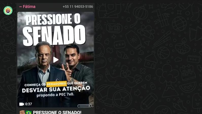 Procurado, Palácio do Planalto disse que questionamento deveria ser enviado ao PT, que não respondeu; vídeo com IA destaca críticas a Flávio Bolsonaro e diz que senadores da oposição ‘escolheram ficar do lado de quem lucra com seu cansaço’