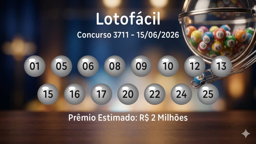 Lotofácil: veja os números sorteados no concurso 3711