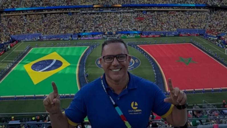 O repórter Abner Luiz ganha espaço na cobertura da Copa pelas entrevistas exclusivas com jogadores, ex-atletas e celebridades
