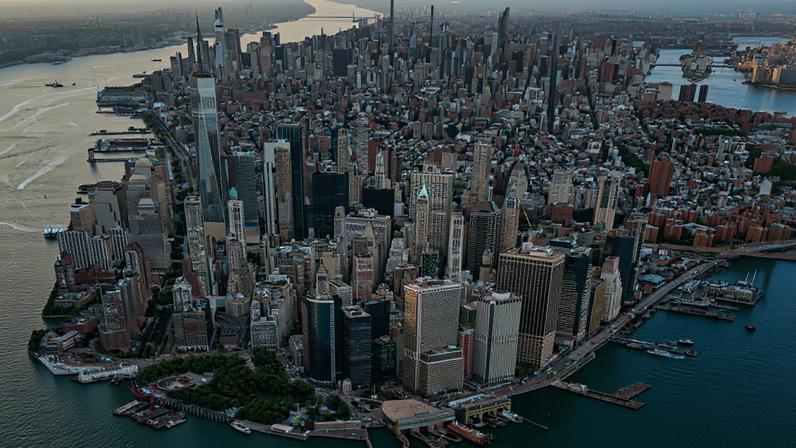 Aerial view of New York City.