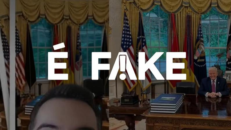 Foto com Trump em Salão Oval não é souvenir da Casa Branca — Foto: g1