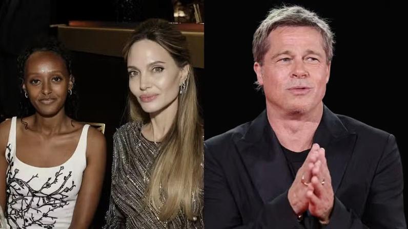 Zahara Marley Jolie com a mãe, Angelina Jolie; Brad Pitt