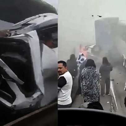 Engavetamento com mais de 10 veículos deixa ao menos um morto e feridos em MG