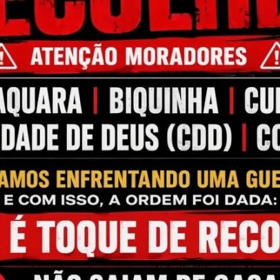 Polícia investiga mensagem atribuída ao CV que anuncia toque de recolher no Rio