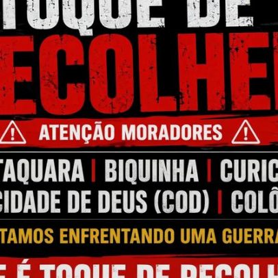 Comando Vermelho ameaça moradores e impõe toque de recolher no Rio