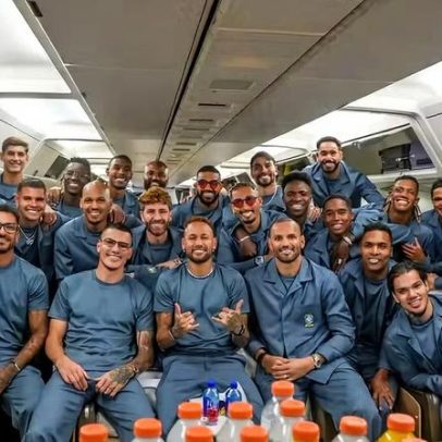 Neymar registra embarque da Seleção para a Copa do Mundo