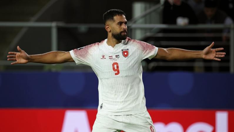 Ali Olwan, da Jordânia, comemora gol contra a Áustria na Copa do Mundo