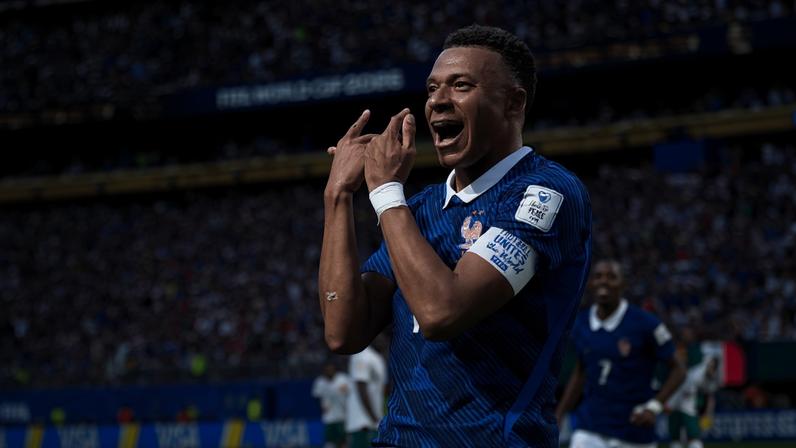 Kylian Mbappé comemorando gol diante de Senegal na Copa do Mundo