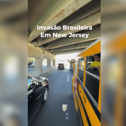 Comboio de torcedores brasileiros atrai atenção nos Estados Unidos