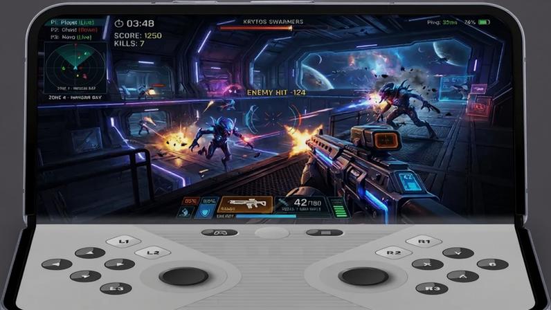 Gamepad aparecerá na parte inferior da tela dobrada (imagem: Mishaal Rahman/Reddit)