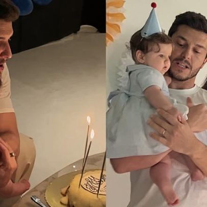 Klebber Toledo celebra 40 anos ao lado de Camila Queiroz e da filha
