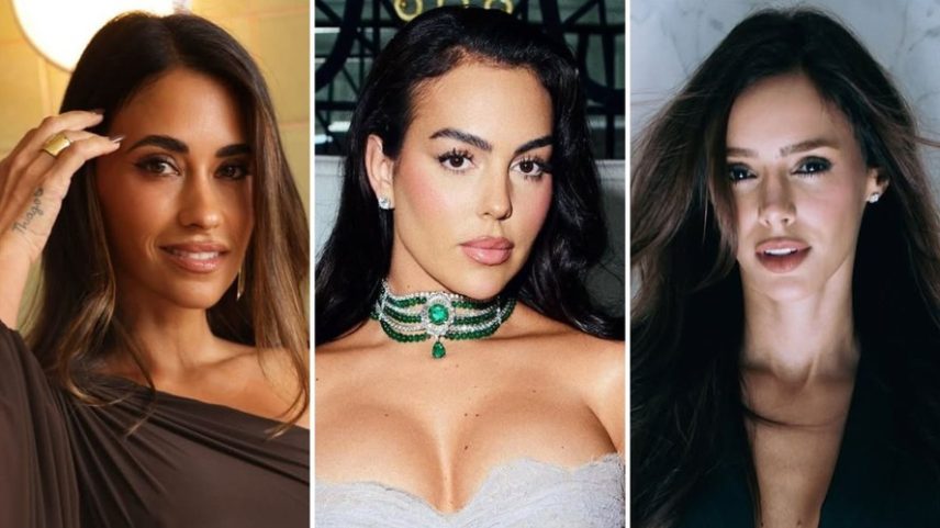 Antonela Roccuzzo, mulher de Messi; Georgina Rodríguez, companheira de CR7; e Bruna Biancardi, esposa de Neymar — Foto: Instagram