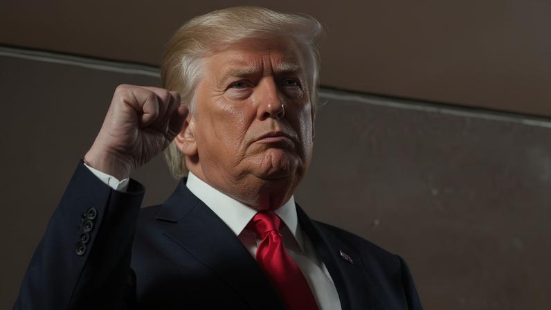 O presidente Donald Trump assiste a um jogo de basquete das finais da NBA entre o New York Knicks e o San Antonio Spurs no Madison Square Garden, em Nova York, na segunda-feira, 8 de junho de 2026, com Kai Trump