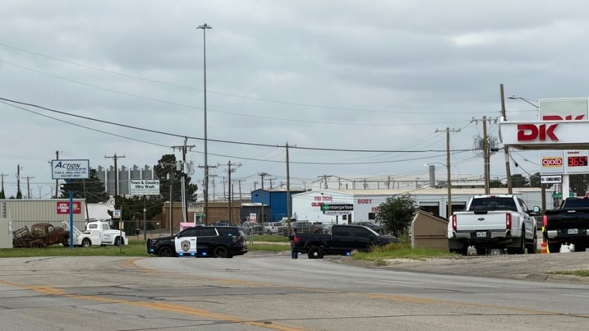 Polícia responde a ataque a tiros em Midland, no Texas, em 12 de junho de 2026. — Foto: Luke Dias/Reporter-Telegram via AP