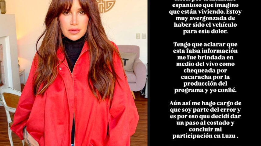 A apresentadora Florencia Peña, envolvida no episódio, também decidiu deixar o canal após a repercussão anunciar erroneamente morte do pai de Messi — Foto: Reprodução/Instagram