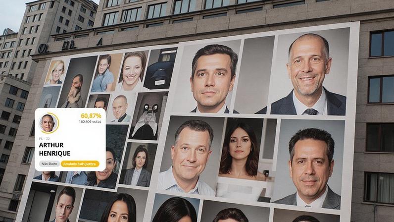 Acima, painel de apuração da Justiça Eleitoral com o resultado da eleição