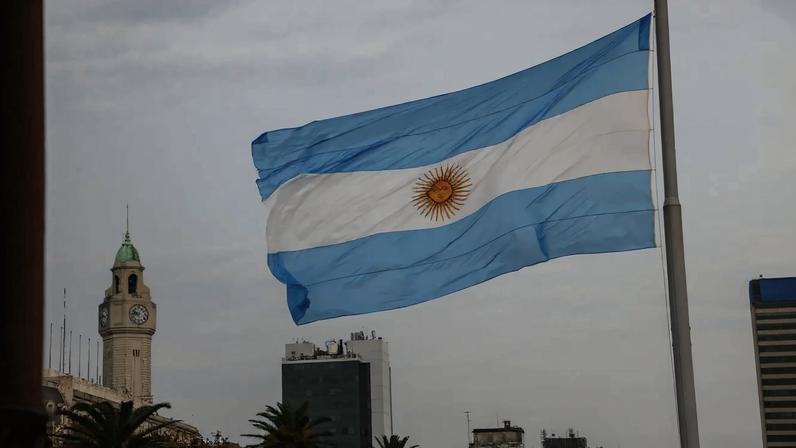 Bandeira da Argentina na Casa Rosada (Foto: Divulgação/Casa Rosada)