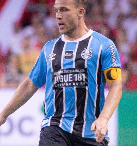 Arthur, do Grêmio, durante final do Gauchão contra o Internacional, em Porto Alegre