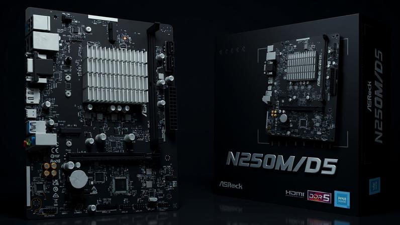 ASRock apresenta placa-mãe N250M/D5 com DDR5 e CPU Intel pré-instalada
