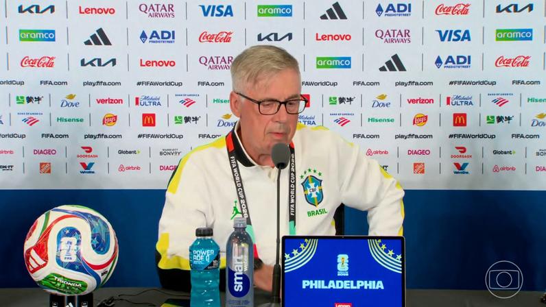 Carlo Ancelotti, técnico da Seleção Brasileira — Foto: Jornal Nacional/ Reprodução