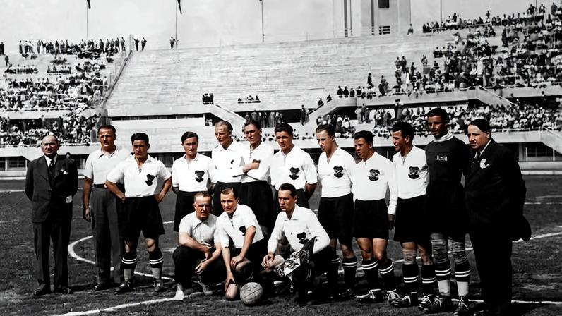 Seleção da Áustria de 1934, conhecida como Wunderteam — Foto: Reprodução Fifa