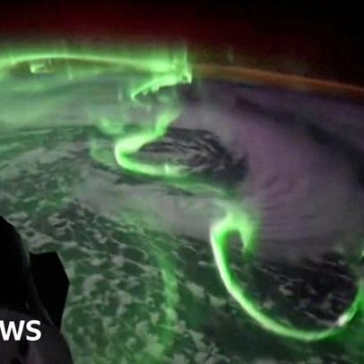 Timelapse da Aurora Austral filmado do espaço