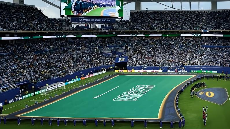 Bandeira da Arábia Saudita ficou longe do chão antes de jogo contra o Uruguai