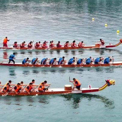 Barcos-dragão unem Rio, China e mulheres que venceram o câncer