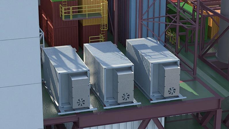 A Siemens Energy avalia entrar no leilão de baterias do governo com diferentes parceiros internacionais; na imagem, reconstituição de sistemas de armazenamento de energia