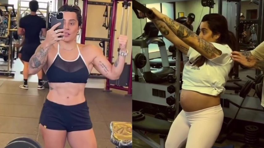 Grávida, Lauana Prado faz 'antes e depois' do corpo e comemora barrigão: 'Meu melhor shape'