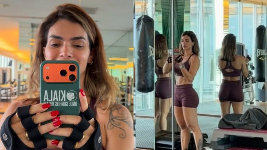 Kelly Key se impressiona com resultado de treino dos glúteos e brinca: 'A quarentona está podendo'