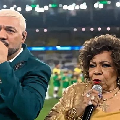 Alcione passa susto antes de desafinar o Hino Nacional no Maracanã